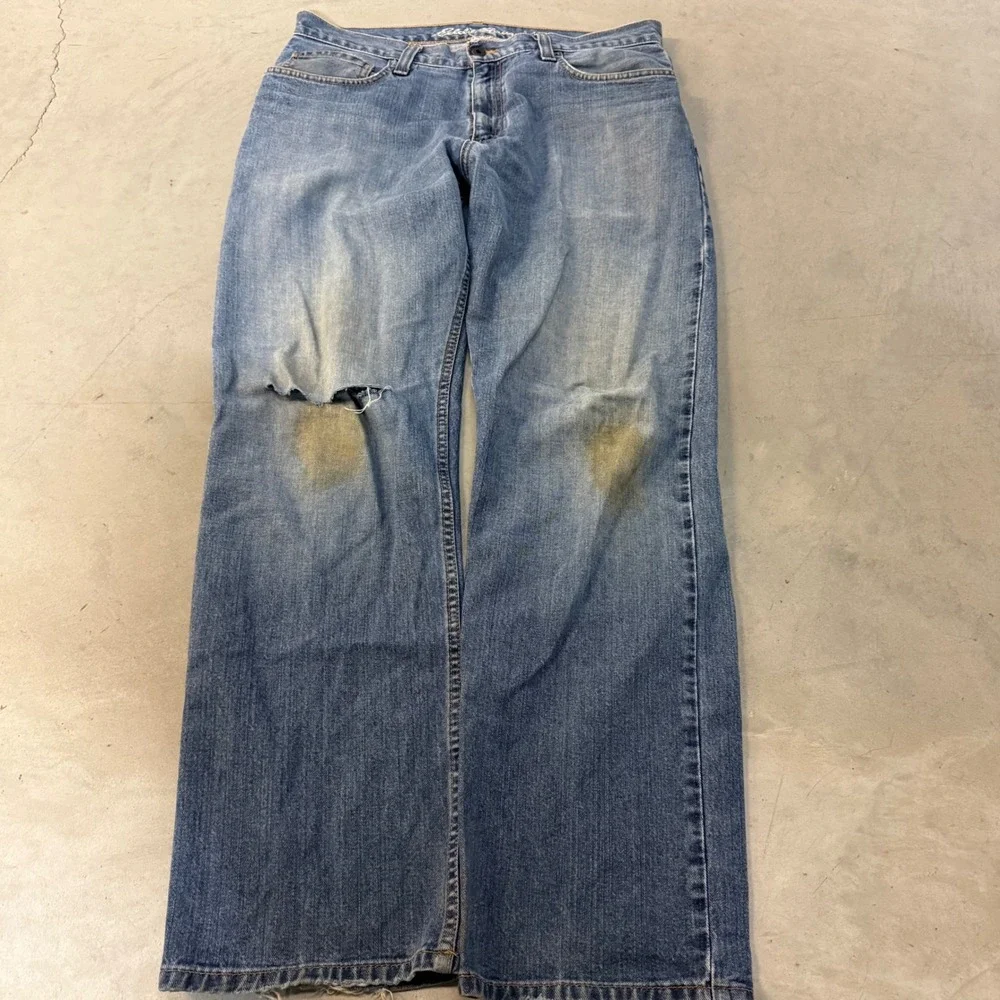 2000s y2k distressed relaxed fit jeans